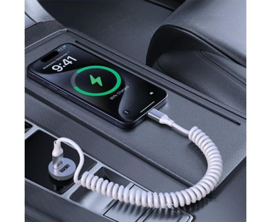 4smarts USB-C Спиральный кабель для передачи данных и зарядки 1.35m / 240W / белый Дата USB-кабели