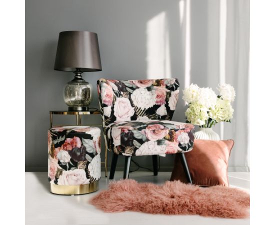 Пуф LA PERLA D35xH42см, материал покрытия: бархатная ткань, цвет: цветистый Мебель для прихожей