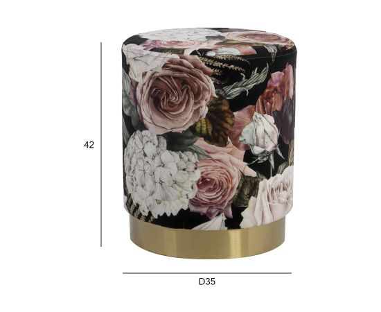 Пуф LA PERLA D35xH42см, материал покрытия: бархатная ткань, цвет: цветистый Мебель для прихожей