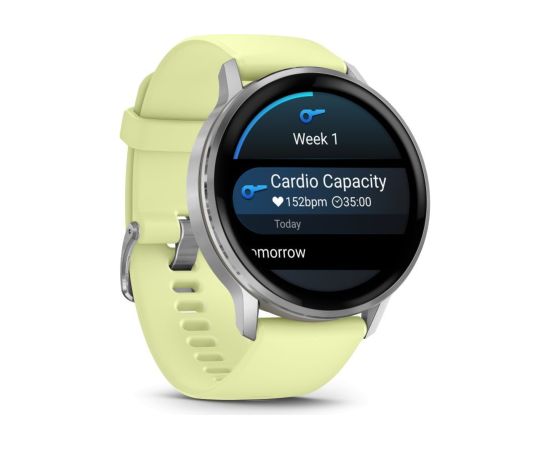 Garmin   Venu 4 - 45mm, Silver with Citron Silicone band sports watch