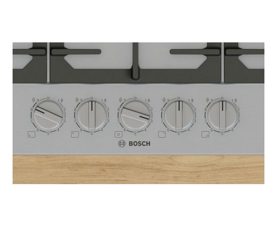 Bosch Serie 6 PCQ7A5I90 hob Stainless steel Built-in 75 cm Gas 5 zone(s)