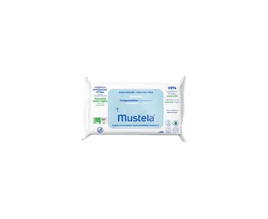 Mustela Compostable at Home Cleansing Water Wipes - Čisticí ubrousky bez parfemace 60.0ks Smaržas - NESAKĀRTOTS
