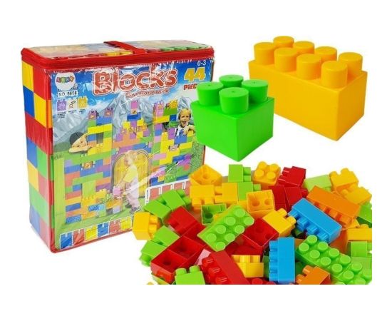 Leantoys Duże Klocki Budowlane 44 elementów Dla Najmłodszych