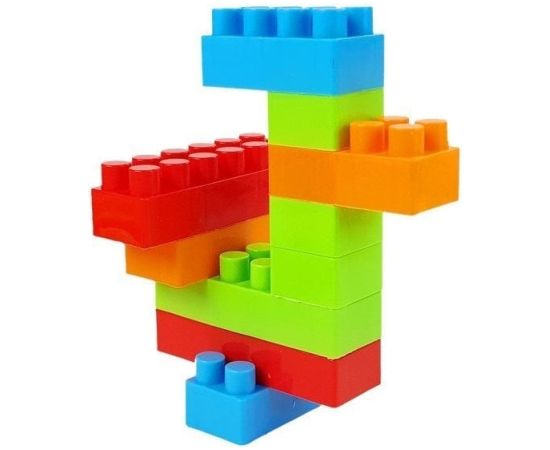 Leantoys Duże Klocki Budowlane 44 elementów Dla Najmłodszych