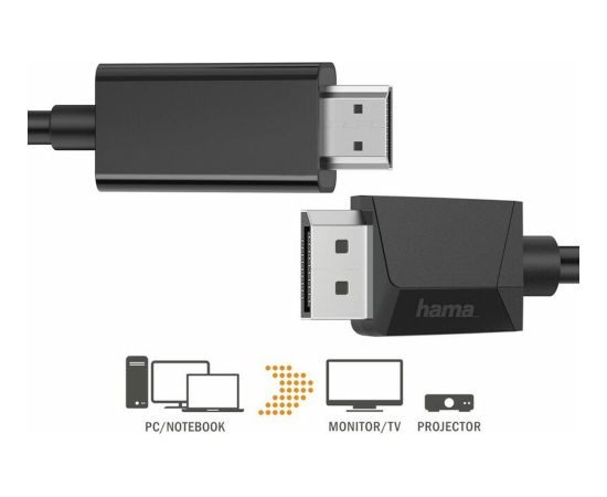 Hama DisplayPort uz HDMI kabelis 4K Ultra HD 1.5m