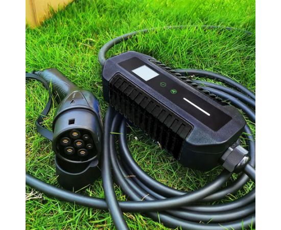 Evcharge EV Uzlāde Portatīvais 2. tipa Lādētājs 5m Regulējams 10A–32A 22 kW 3-Fāzu IP66 Melns