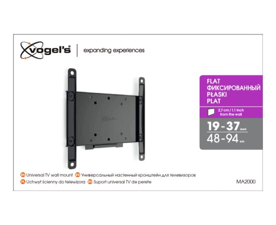 Vogels Wall mount MA2000-A1 Fixed 26-40 " Maximum weight (capacity) 30 kg Black TV un monitoru stiprinājumi, kronšteini