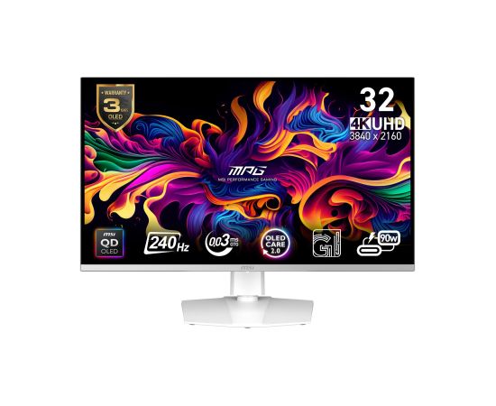 Monitor MSI MPG 321URXW QD-OLED 31.5" Gaming/4K Panel QD-OLED 16:9 240 Hz 0.03 ms MPG321URXWQD-OLED