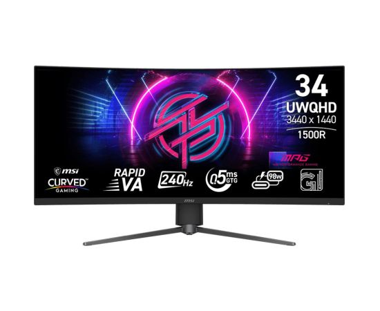 LCD Monitor MSI 34 " 3440 x 1440 pixels Native aspect ratio 21:9 LCD MPG346CQRFX24