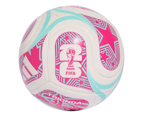 adidas Pasaules kausa 26. gada kausa izcīņas futbola bumba Trionda Club, balta, rozā un zila JD8054 - 4 Futbolam