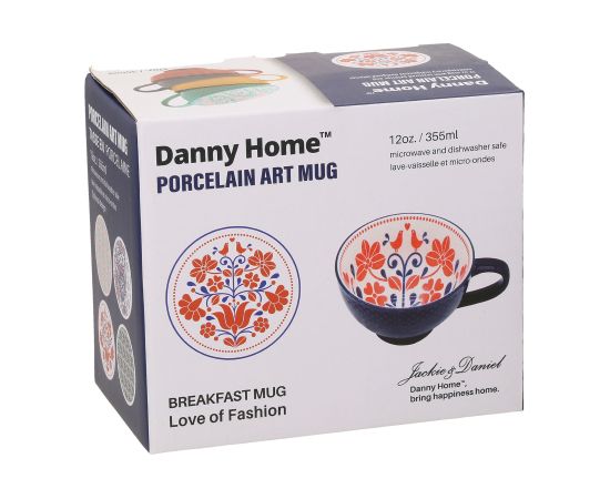 Mug SEREN H7,7cm 355ml, blue/red