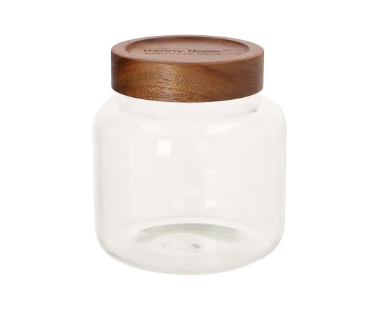 Glass jar RIVA D13xH14cm 1300ml acacia wood with lid