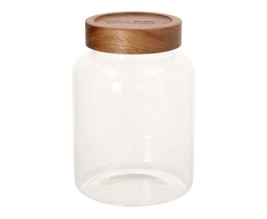 Glass jar RIVA D13xH19cm 1930ml acacia wood with lid