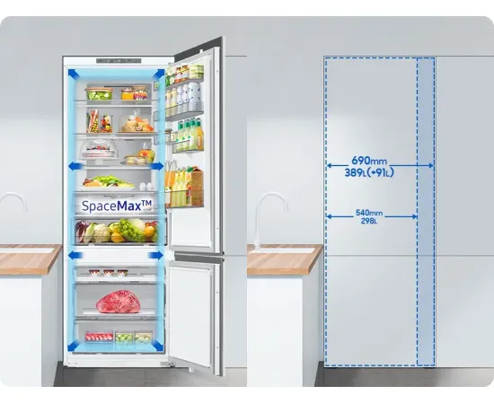 Samsung BRB38G705DWW/EF Ledusskapis, iebūvējams 193cm pl.69cm SmartThings Twin Cooling Plus™