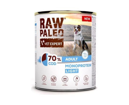 VetExpert Raw Paleo Dorsz/Cod Light Adult Can 800g