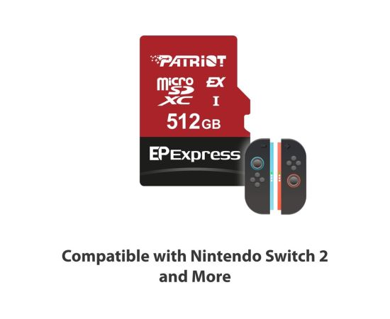 Patriot EP Micro SDXC Express 512GB 800/600 MB/s U3 Atmiņas kartes micro SD SDHC