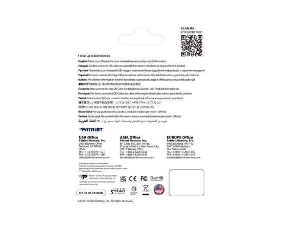 Patriot EP Micro SDXC Express 512GB 800/600 MB/s U3 Atmiņas kartes micro SD SDHC