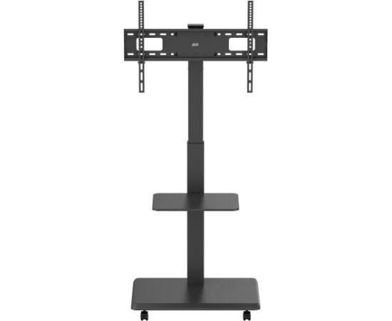 Ergo Office Stand / cart for TV Ergo-Office, max. load 50kg / 5kg shelf, max. VESA 600x400, built-in power strip, black, ER-304 B Крепления для телевизоров