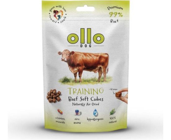 OLLO Air Dried Training Beef Cubes - dog treat - 80g