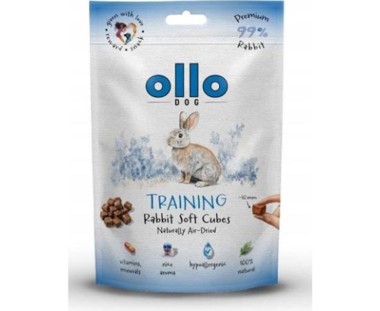 OLLO Air Dried Training Rabbit Cubes - dog treat - 80g