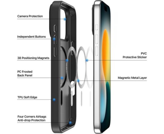 Case Dux Ducis Yind Apple iPhone 17 Pro black Neoriģinālie Maciņi