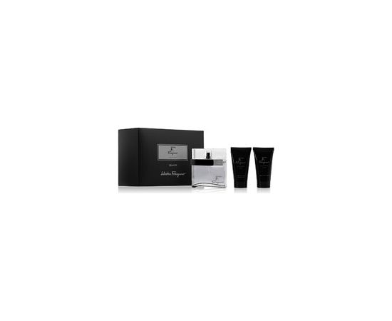 Salvatore Ferragamo F By Ferragamo Pour Homme Black Dárková sada EDT 100 ml, sprchový gel 75 ml a balzám po holení 75 ml 100ml