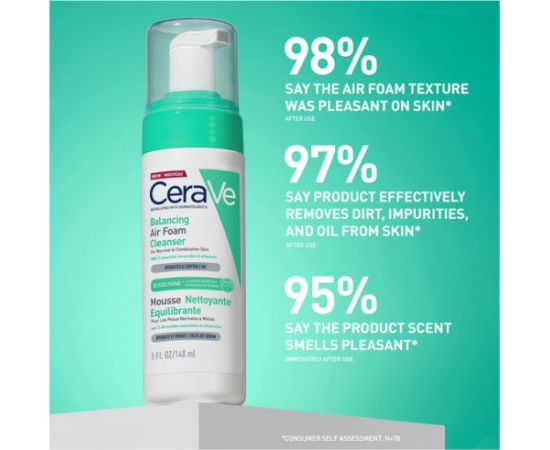 CeraVe Balancing Air Foam Cleanser Putu tīrīšanas līdzeklis 148ml
