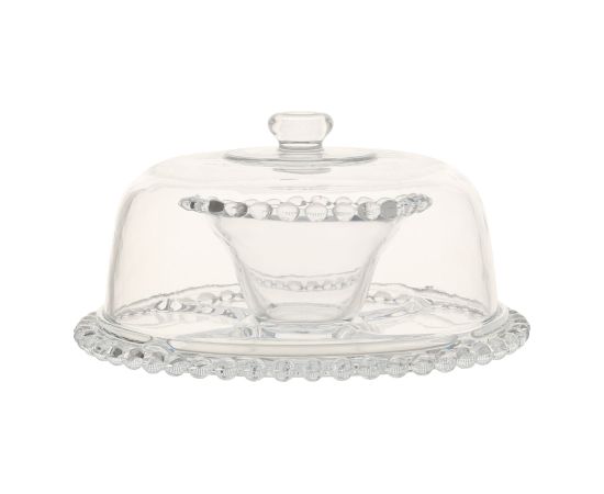 Glass platter 3in1 CAKE PLATE D31xH23cm