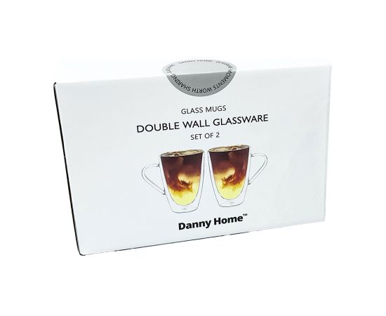 Mugs DOUBLE 2pcs 350ml glass with double wall