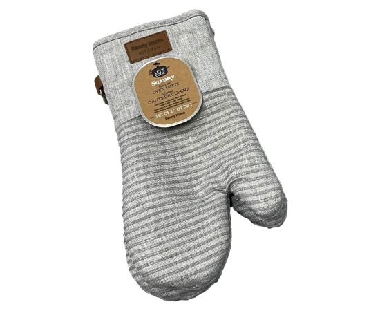 Oven gloves ANNELI 2pcs H31cm, grey
