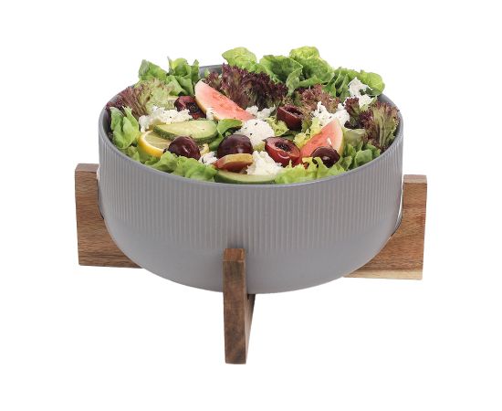 Bowl POLO D22,5xH10cm 2.7L grey with stand