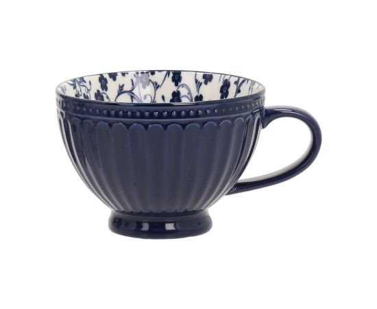 Mug SEREN H7,7cm 355ml, blue/flower