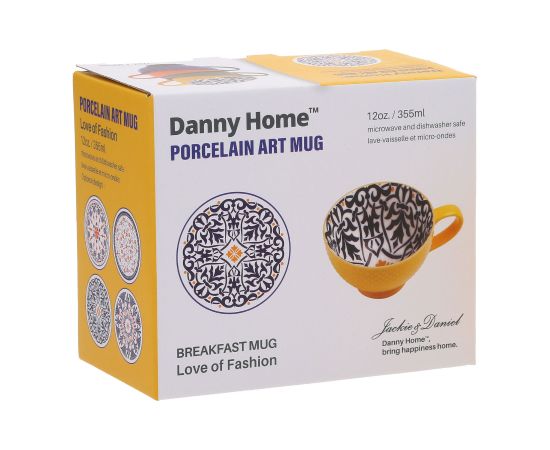 Mug SEREN H7,7cm 355ml, yellow/blue