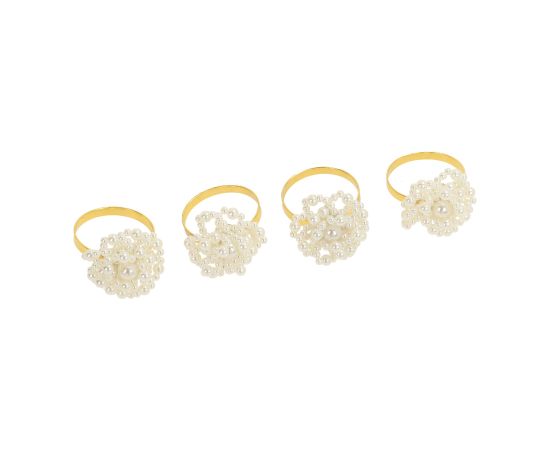 Napkin rings GLAMOR 4pcs, pearls