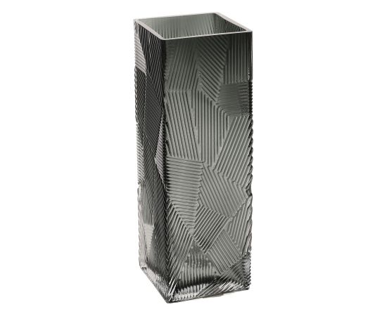 Vase ZANA 10x10xH30cm, grey glass