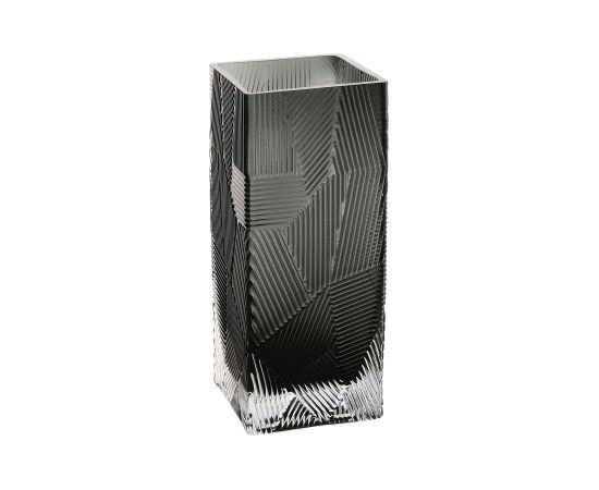 Vase ZANA 10x10xH25cm, grey glass