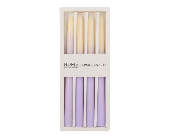 Antique candle CAROLA 4pcs 25cm purple/white mother-of-pearl