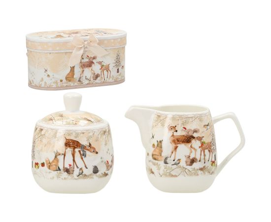 Sugar box and cream jug in MIA DEER gift box