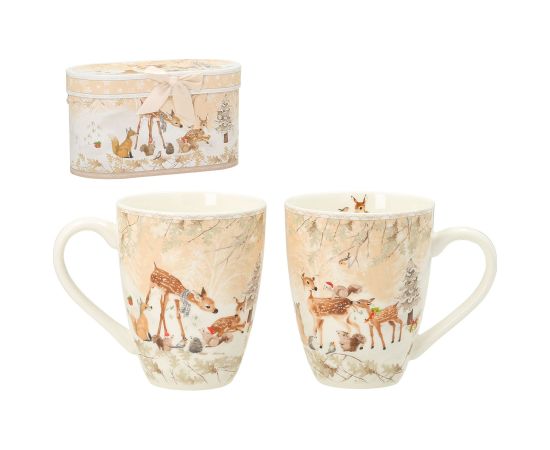 Mugs MIA DEER 2pcs H10,5cm 340ml, in gift box