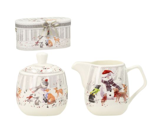 Sugar bowl and cream jug MIA SNOW, in a gift box