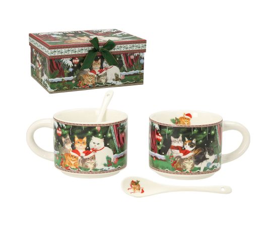 Mugs MIA CATS 2pcs H6,8cm 280ml, in gift box
