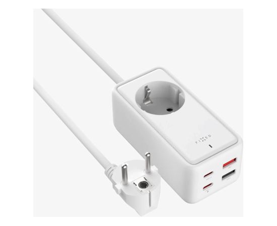 Fixed harging Strip power extension adapter with 2x USB-C and 2x USB, GaN III, 1.5m, PD 65W FIXCS65-1.5-WH