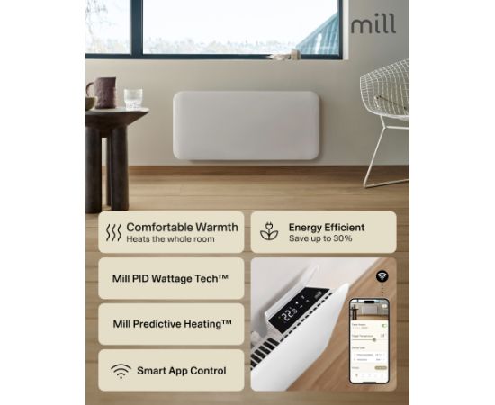 Mill WiFi Panel Heater PA1500WIFI4A Panel Heater 1500 W Suitable for rooms up to 22 m² White IPX4