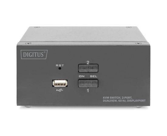 Digitus KVM Switch, 2-Port, Dual Display, 4K, DisplayPort | DS-12862