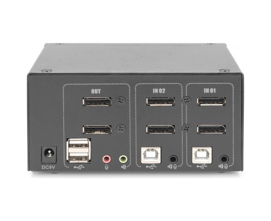 Digitus KVM Switch, 2-Port, Dual Display, 4K, DisplayPort | DS-12862