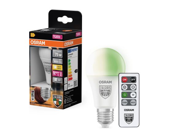Osram Žalgiris Edition E27 1055lm LED lamp with remote