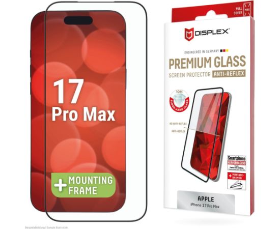 Apple iPhone 17 Pro Max Premium Screen Glass Full Cover Anti-Reflex By Displex Transparent