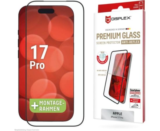 Apple iPhone 17 Pro Premium Screen Glass Full Cover Anti-Reflex By Displex Transparent