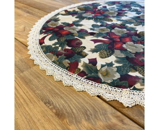 Galdautiņš WINTER FLOWERS D70cm, lentes Mēbeļu piederumi