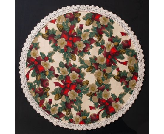 Galdautiņš WINTER FLOWERS D70cm, lentes Mēbeļu piederumi